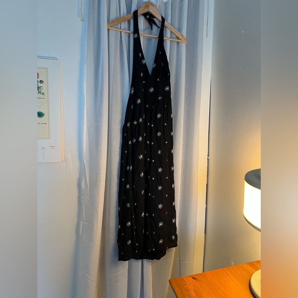 Urban Outfitters Halter Sundress with Embroidered Flowers
